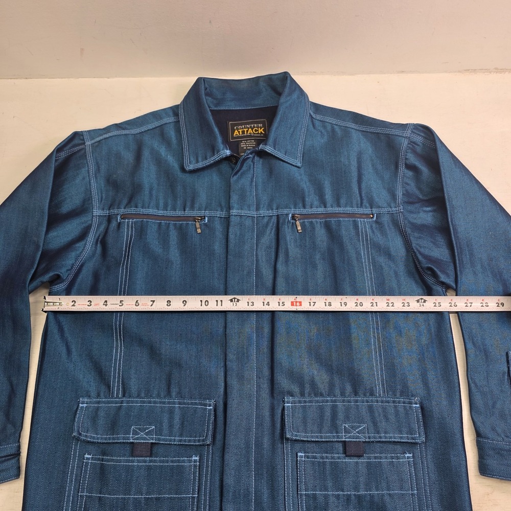 Vintage Counter Attack Denim‎ Jacket Metallic Blue Streetwear Men's XL Rare EUC - Picture 14 of 16